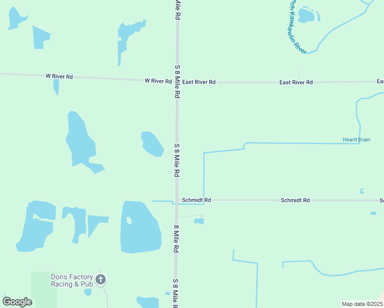 map of restaurants, bars, coffee shops, grocery stores, and more near 1683 South 8 Mile Road in Kawkawlin