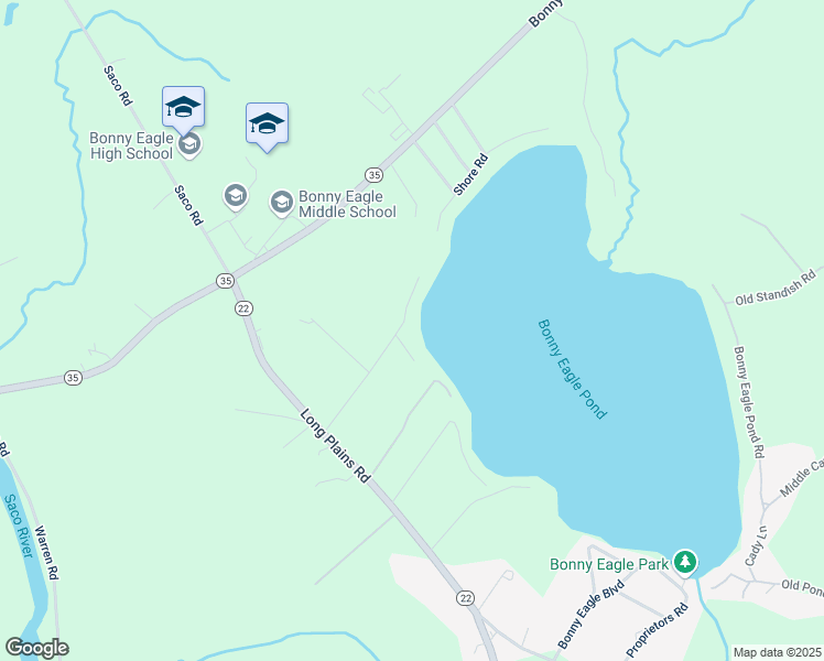 map of restaurants, bars, coffee shops, grocery stores, and more near 55 Lowell Road in Buxton