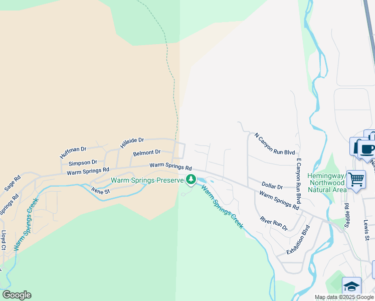 map of restaurants, bars, coffee shops, grocery stores, and more near 124 Short Swing Lane in Ketchum