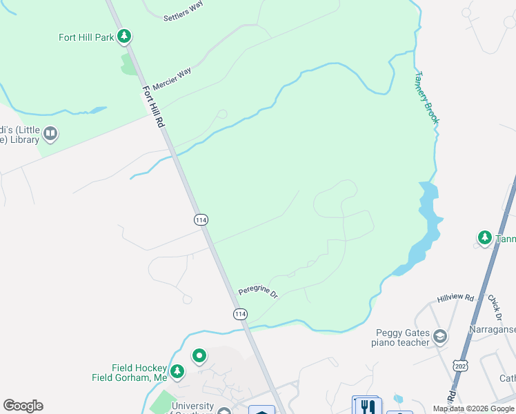 map of restaurants, bars, coffee shops, grocery stores, and more near in Gorham