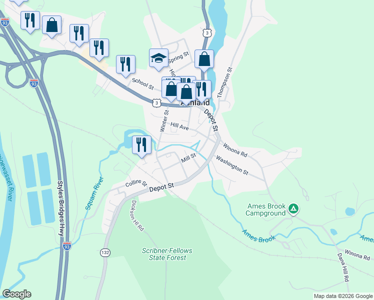 map of restaurants, bars, coffee shops, grocery stores, and more near 4 Glove Street in Ashland