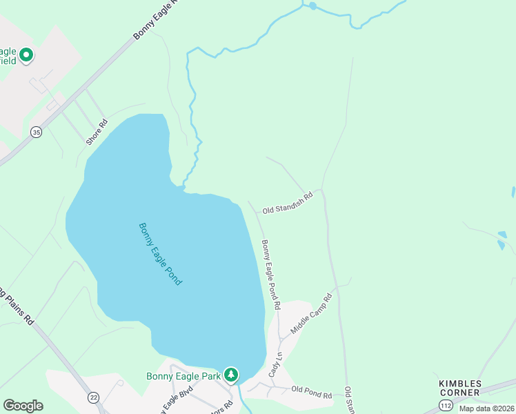 map of restaurants, bars, coffee shops, grocery stores, and more near 82 Bonny Eagle Pond Road in Standish