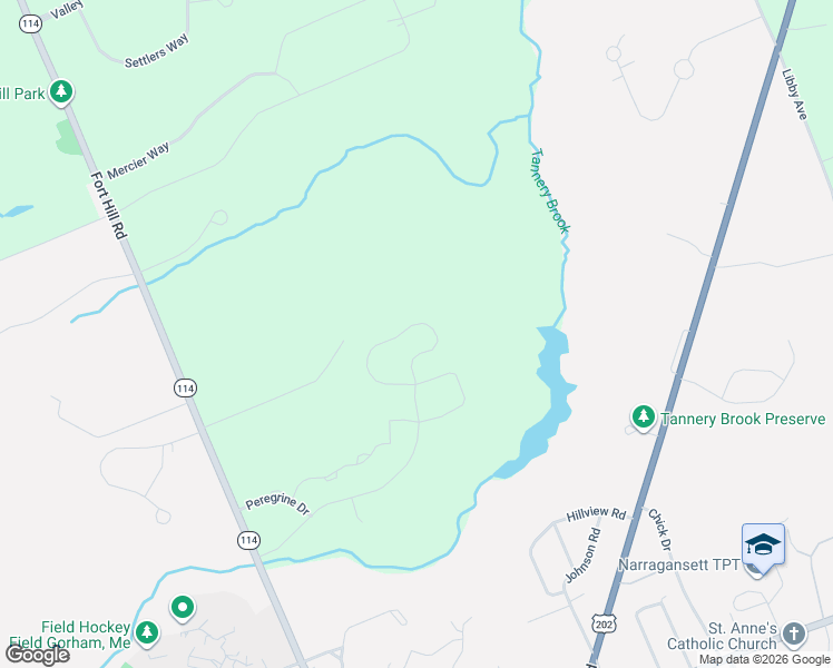 map of restaurants, bars, coffee shops, grocery stores, and more near 54 Kimballs Way in Gorham