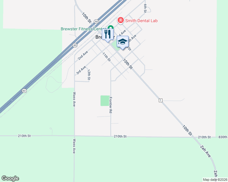 map of restaurants, bars, coffee shops, grocery stores, and more near 614 Frontier Road in Brewster