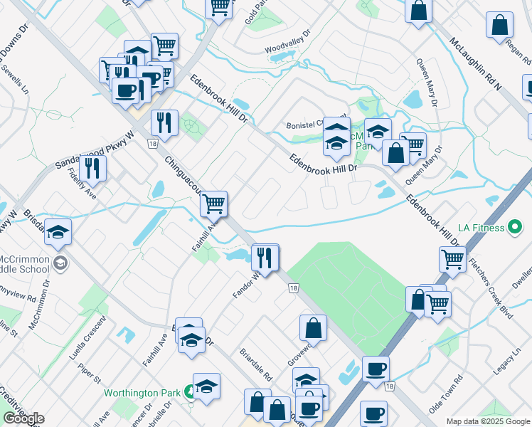 map of restaurants, bars, coffee shops, grocery stores, and more near 64 Sedgewick Circle in Brampton