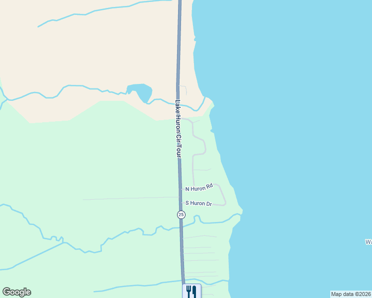 map of restaurants, bars, coffee shops, grocery stores, and more near 5405 South Lake Shore Road in Harbor Beach