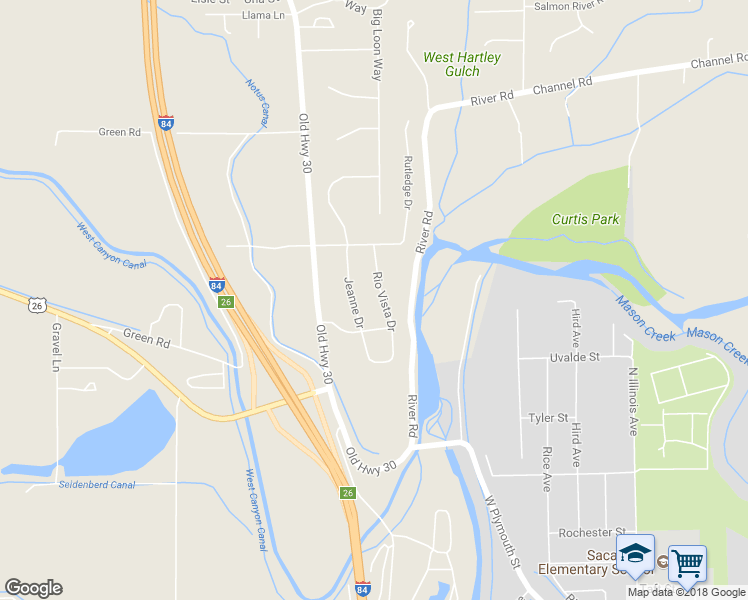 map of restaurants, bars, coffee shops, grocery stores, and more near 22149 Rio Vista Drive in Caldwell