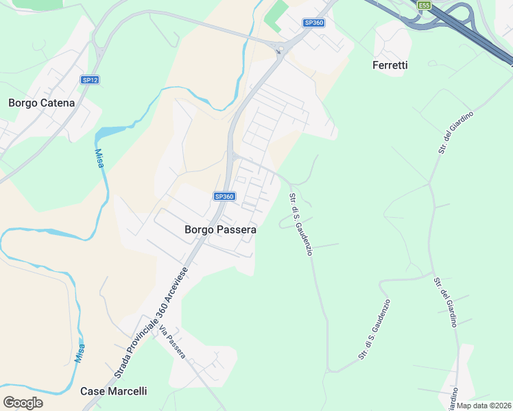 map of restaurants, bars, coffee shops, grocery stores, and more near 19 Via dell'Artigianato in Borgo Passera