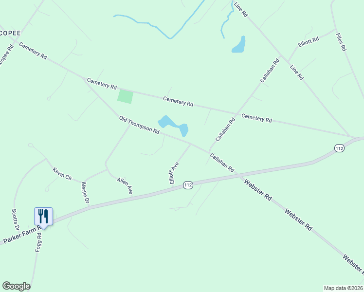 map of restaurants, bars, coffee shops, grocery stores, and more near 22 Old Thompson Road in Buxton