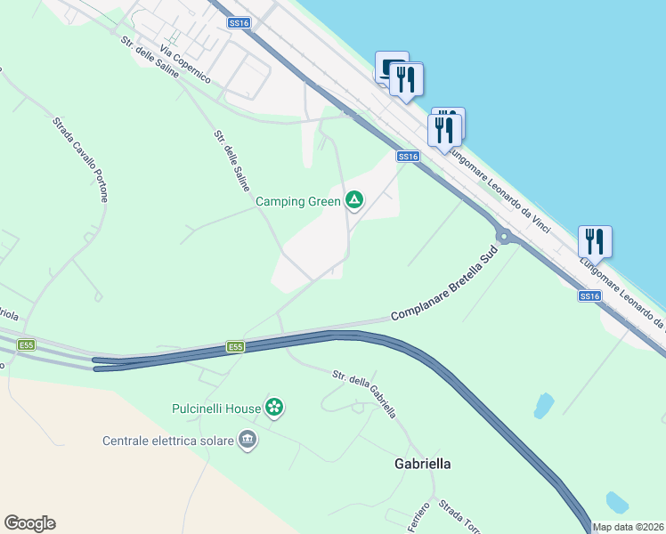 map of restaurants, bars, coffee shops, grocery stores, and more near 8B Strada dell'Alderana in Provincia di Ancona