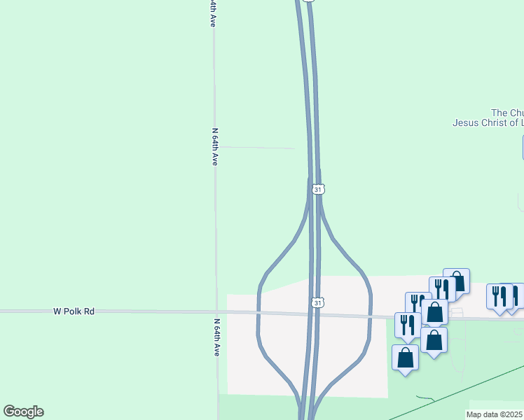 map of restaurants, bars, coffee shops, grocery stores, and more near 2678 North 64th Avenue in Hart