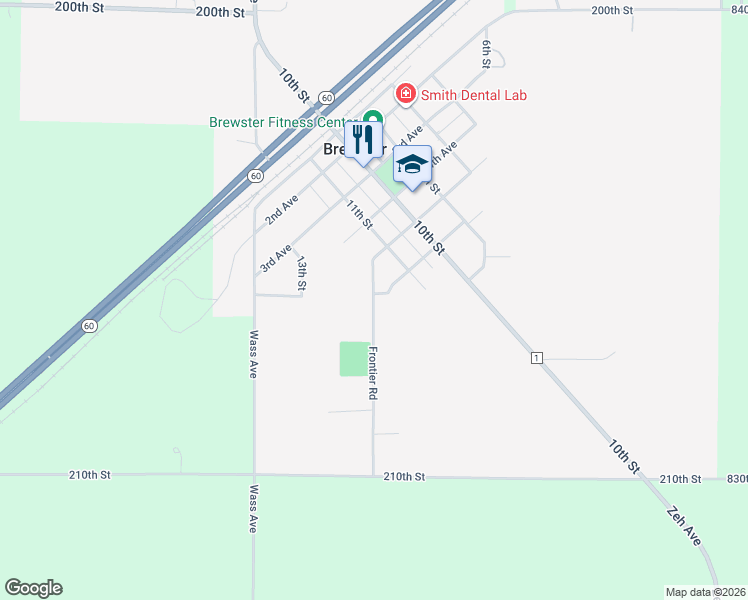 map of restaurants, bars, coffee shops, grocery stores, and more near 614 Frontier Road in Brewster