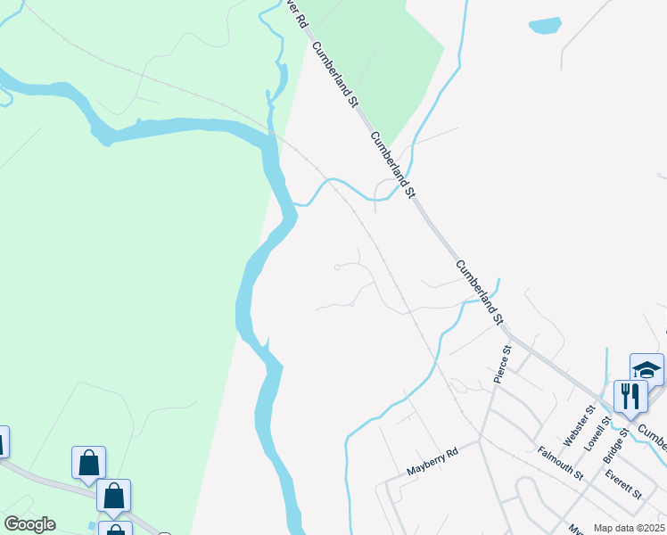 map of restaurants, bars, coffee shops, grocery stores, and more near 2-98 Begin Lane in Westbrook