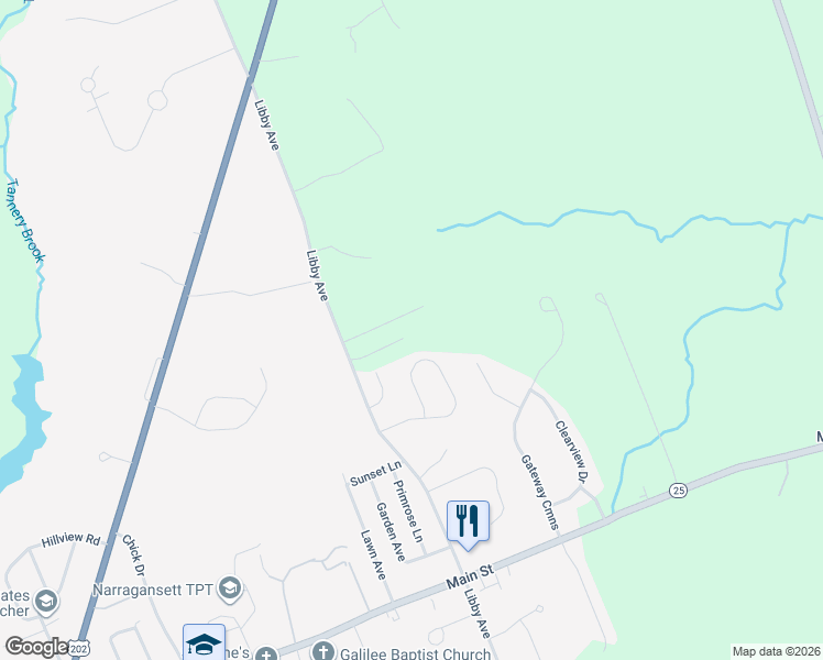 map of restaurants, bars, coffee shops, grocery stores, and more near 63 Wagner Farm Road in Gorham