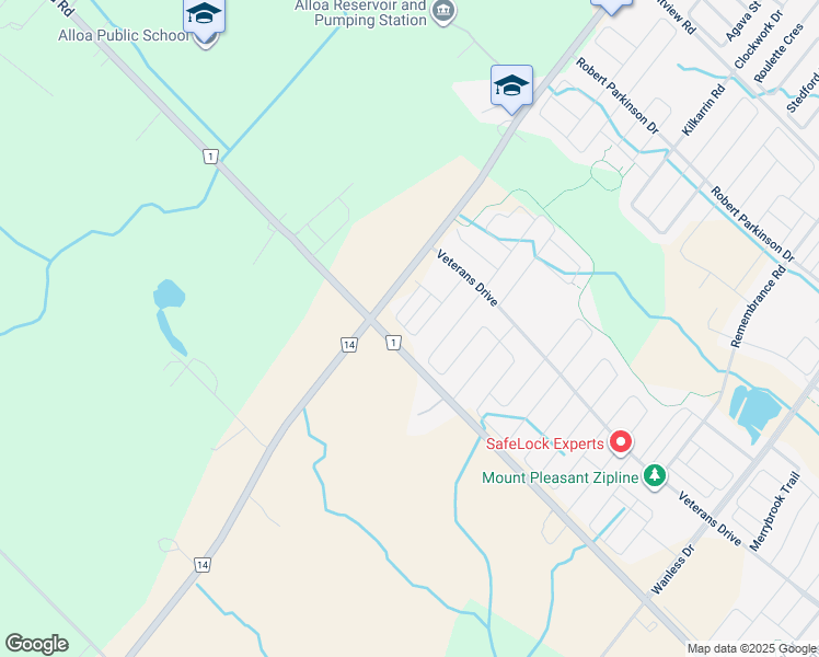 map of restaurants, bars, coffee shops, grocery stores, and more near 1001 Mayfield Road in Brampton