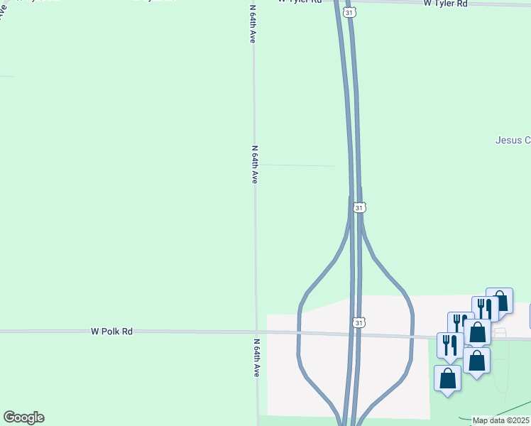 map of restaurants, bars, coffee shops, grocery stores, and more near 2678 North 64th Avenue in Hart