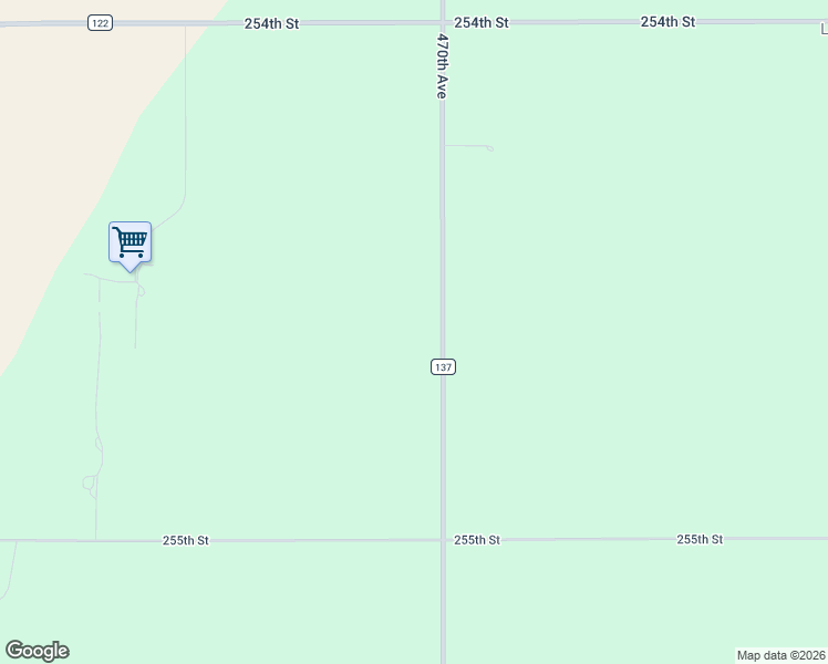 map of restaurants, bars, coffee shops, grocery stores, and more near 25461 470th Avenue in Crooks