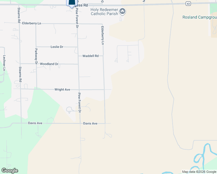 map of restaurants, bars, coffee shops, grocery stores, and more near 52172 Elderberry Lane in La Pine