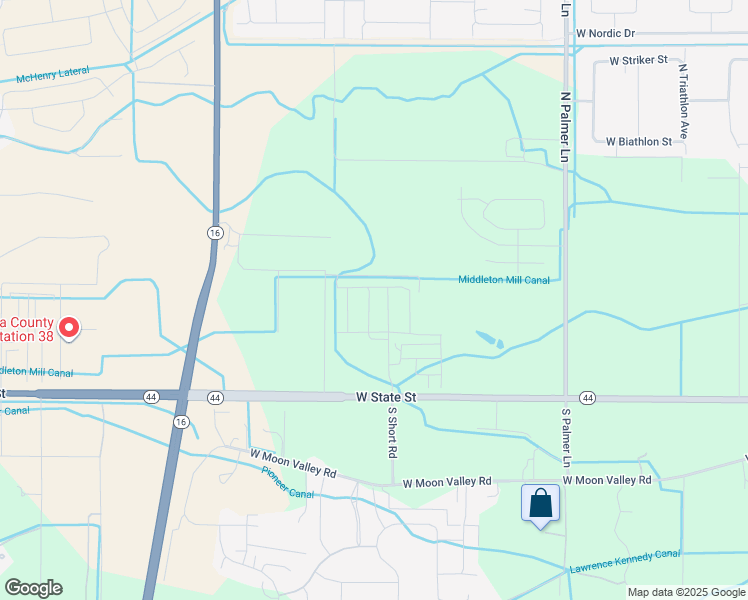 map of restaurants, bars, coffee shops, grocery stores, and more near 7850 West Amazon Drive in Eagle