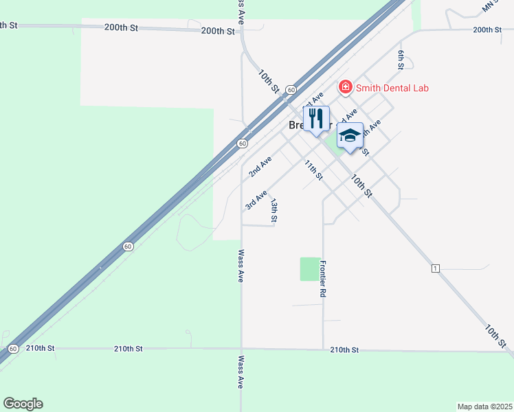 map of restaurants, bars, coffee shops, grocery stores, and more near 1323 3rd Avenue in Brewster