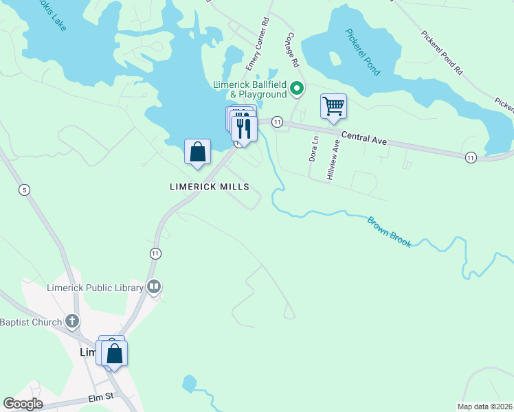 map of restaurants, bars, coffee shops, grocery stores, and more near 40 Maple Street in Limerick