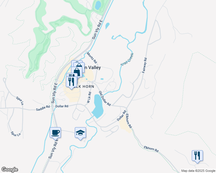 map of restaurants, bars, coffee shops, grocery stores, and more near 1015 Atelier Condo Drive in Sun Valley