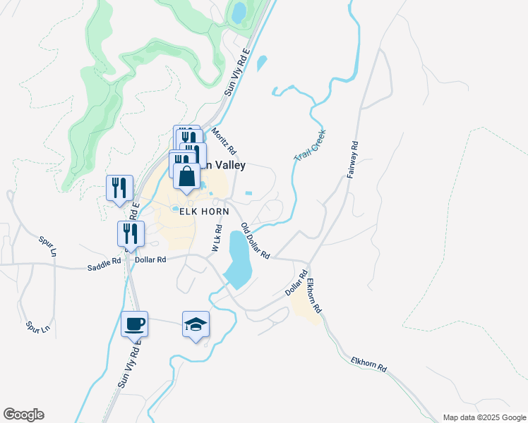 map of restaurants, bars, coffee shops, grocery stores, and more near 1015 Atelier Condo Drive in Sun Valley