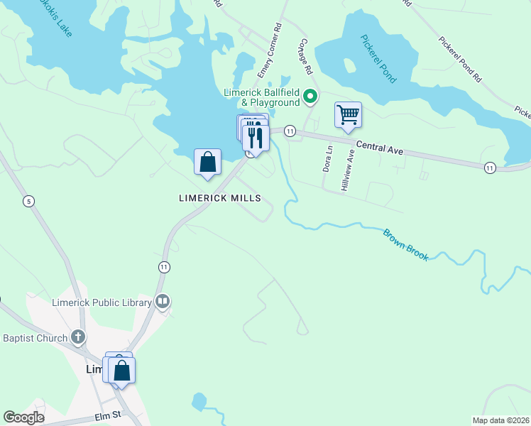 map of restaurants, bars, coffee shops, grocery stores, and more near 40 Maple Street in Limerick