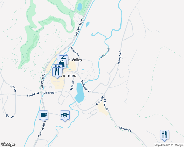 map of restaurants, bars, coffee shops, grocery stores, and more near 1044 Atelier Condo Drive in Sun Valley