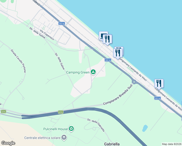 map of restaurants, bars, coffee shops, grocery stores, and more near Via dell'Alderana in Province of Ancona