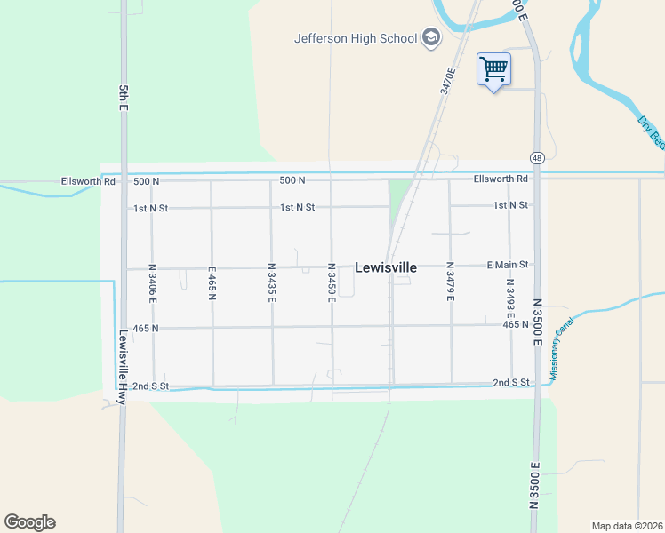 map of restaurants, bars, coffee shops, grocery stores, and more near 142 Washington Street in Lewisville