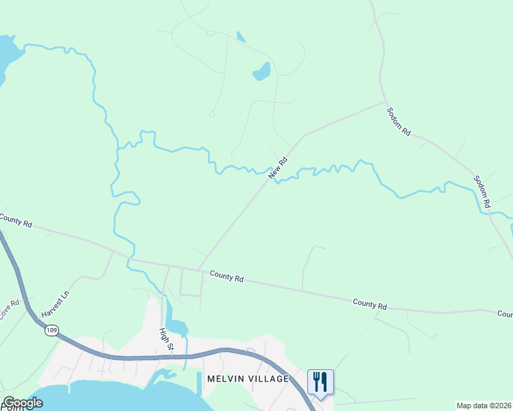 map of restaurants, bars, coffee shops, grocery stores, and more near 17 New Road in Tuftonboro