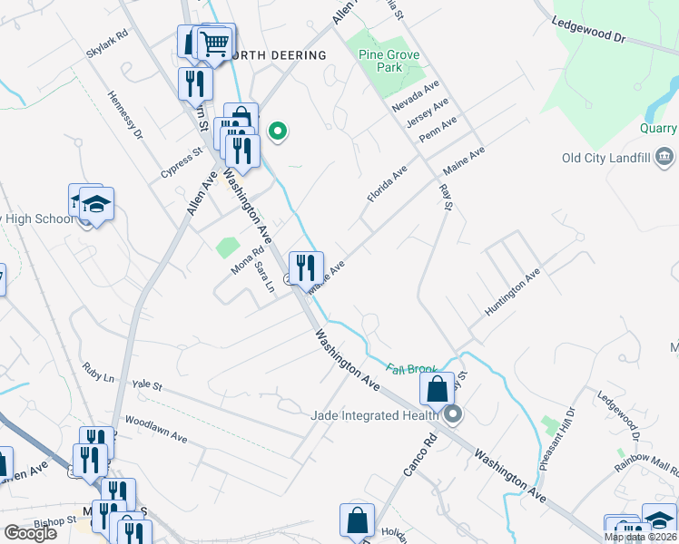 map of restaurants, bars, coffee shops, grocery stores, and more near 50 Maine Avenue in Portland