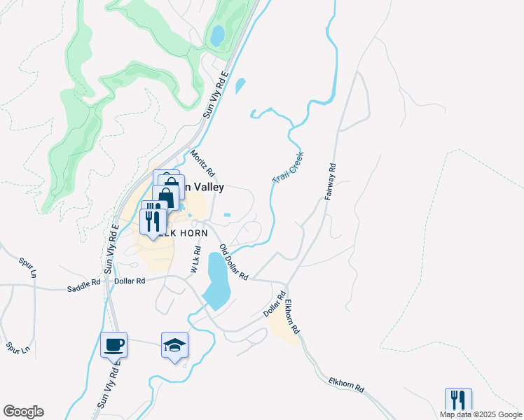 map of restaurants, bars, coffee shops, grocery stores, and more near 578 Wildflower in Sun Valley