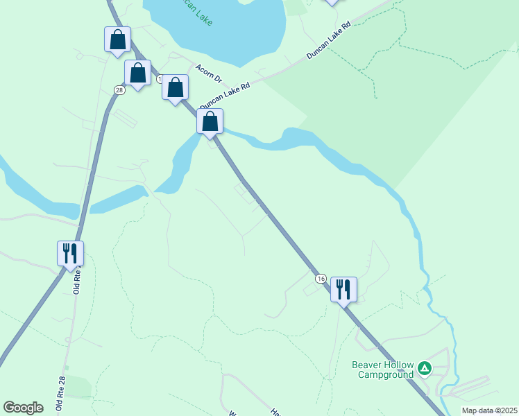 map of restaurants, bars, coffee shops, grocery stores, and more near 839 White Mountain Highway in Ossipee