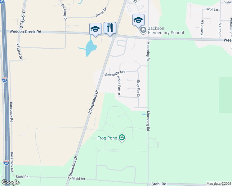 map of restaurants, bars, coffee shops, grocery stores, and more near 5120 White Fox Drive in Sheboygan