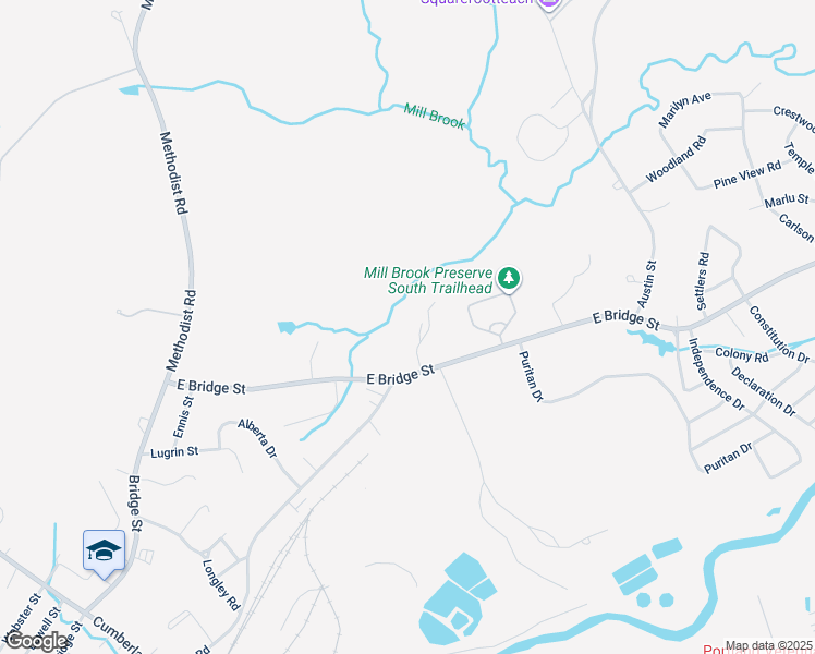 map of restaurants, bars, coffee shops, grocery stores, and more near 246 East Bridge Street in Westbrook
