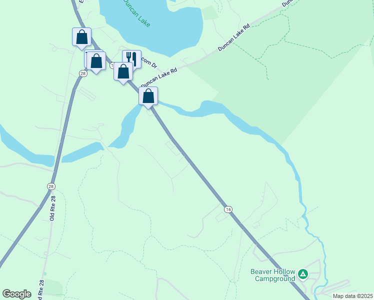 map of restaurants, bars, coffee shops, grocery stores, and more near 839 White Mountain Highway in Ossipee