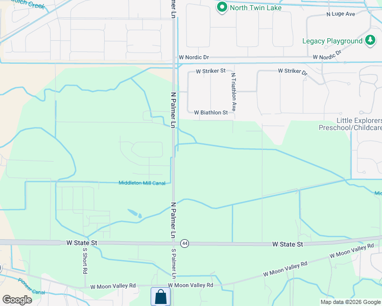 map of restaurants, bars, coffee shops, grocery stores, and more near 320 North Palmer Lane in Eagle
