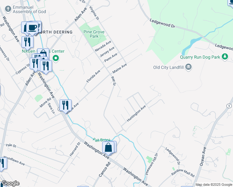 map of restaurants, bars, coffee shops, grocery stores, and more near 17 Stepping Stone Lane in Portland