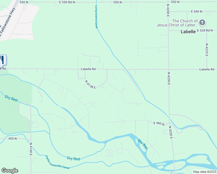 map of restaurants, bars, coffee shops, grocery stores, and more near 493 North 4154 East in Rigby