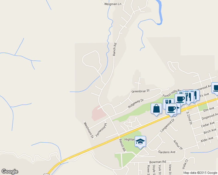 map of restaurants, bars, coffee shops, grocery stores, and more near 729 Ranch Road in Reedsport