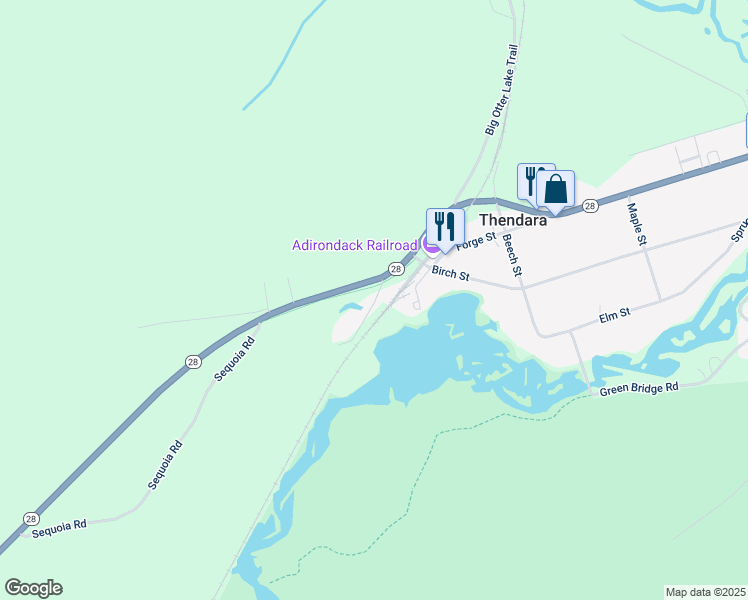 map of restaurants, bars, coffee shops, grocery stores, and more near 107 Watson Road in Eagle Bay