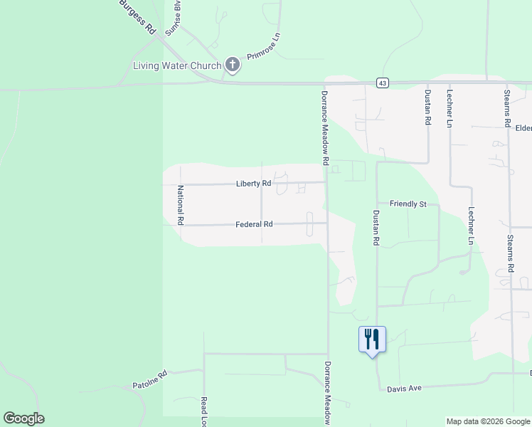 map of restaurants, bars, coffee shops, grocery stores, and more near 52244 Union Road in La Pine