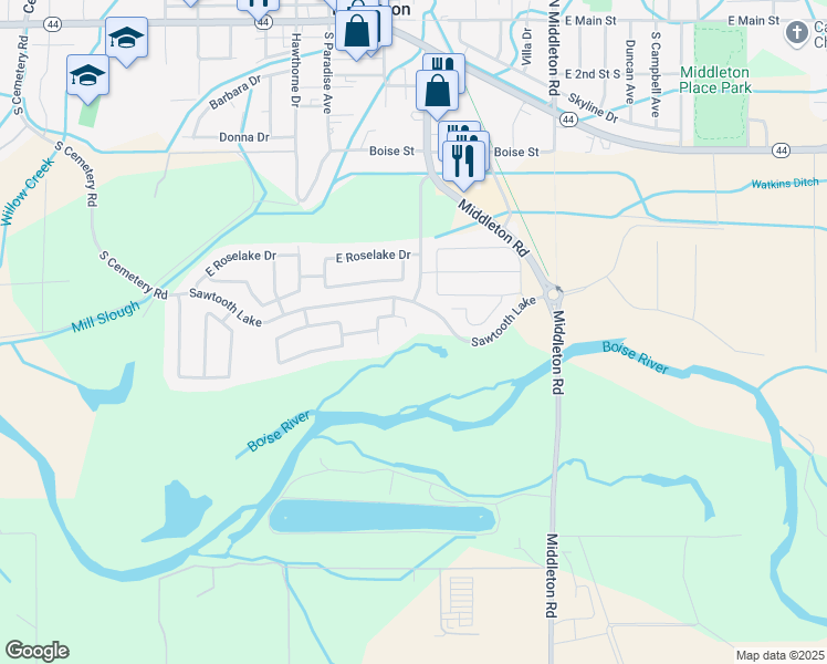 map of restaurants, bars, coffee shops, grocery stores, and more near 948 East Walcott Lake Court in Middleton