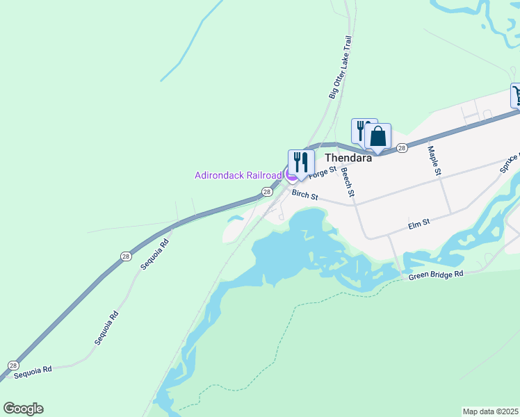 map of restaurants, bars, coffee shops, grocery stores, and more near 107 Watson Road in Eagle Bay