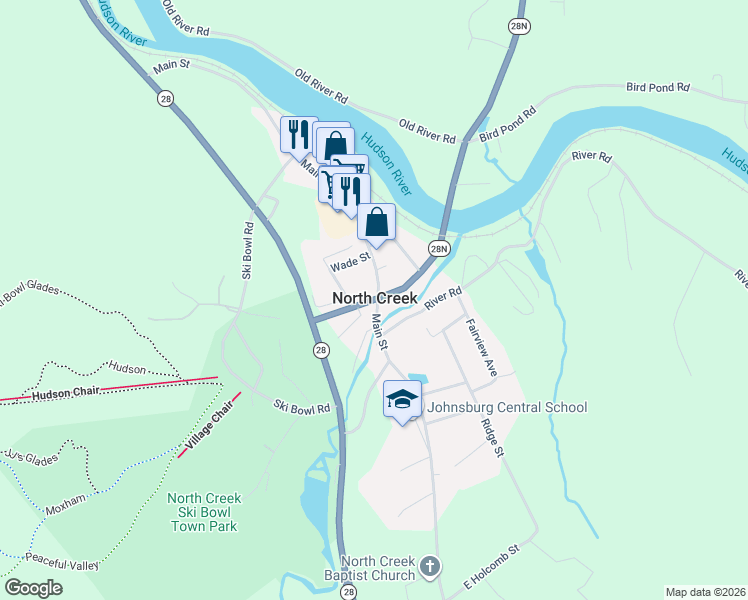 map of restaurants, bars, coffee shops, grocery stores, and more near in Indian Lake