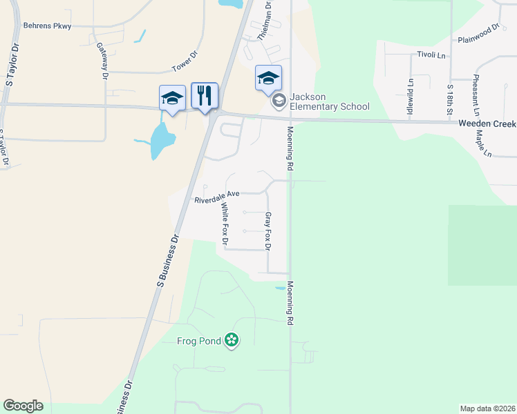 map of restaurants, bars, coffee shops, grocery stores, and more near 2614 Grey Fox Ct in Sheboygan