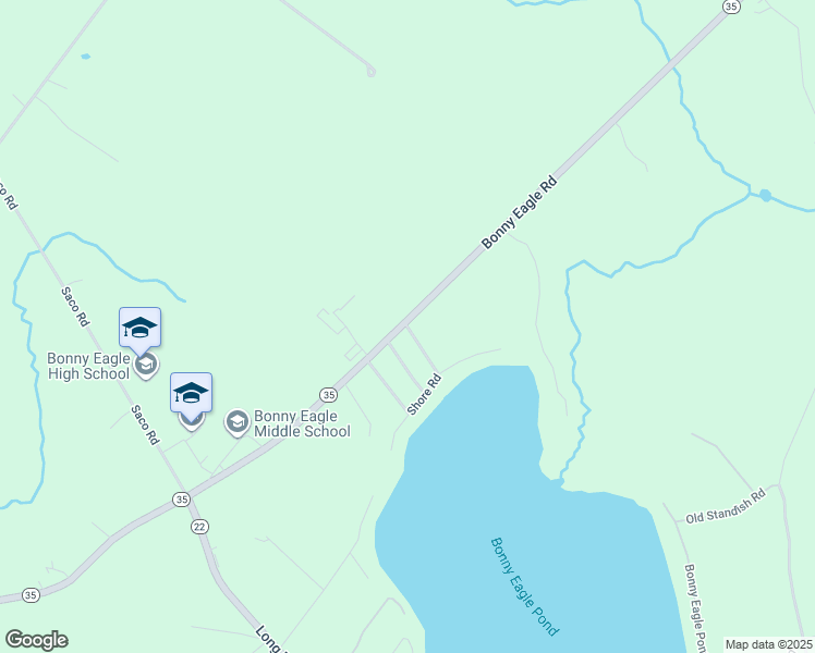 map of restaurants, bars, coffee shops, grocery stores, and more near 560 Bonny Eagle Road in Standish