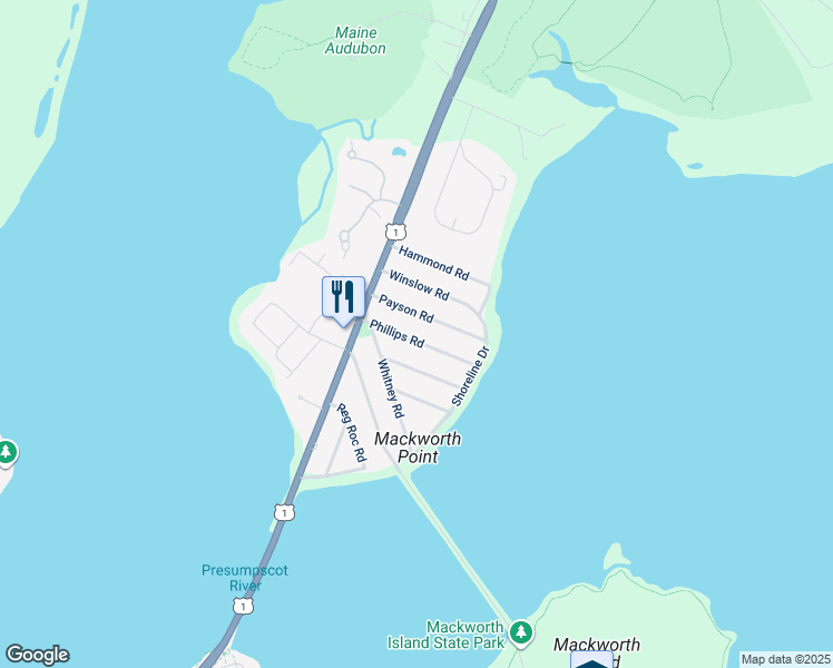 map of restaurants, bars, coffee shops, grocery stores, and more near 16 Phillips Road in Falmouth